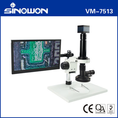Microscópio de vídeo monocular VM-7513 10X - 200X Microscópio de zoom para relógios de jóias
