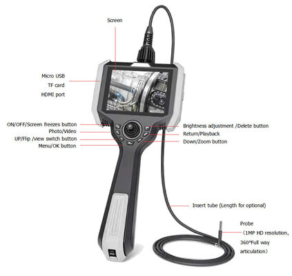 Endoscópio Digital de Multifunção Industrial Endoscópio de Inspecção Portátil VH510-80-500