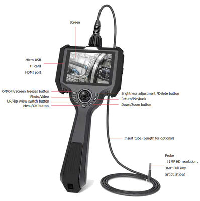 IP67 Câmera de inspecção por endoscópio industrial IPS portátil Endoscópio digital portátil