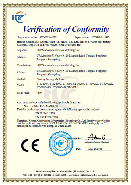 China Hoyamo and Sinowon Inc Certificações